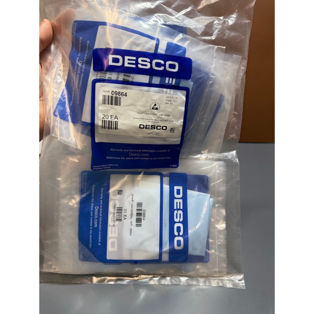 Pack of 20 Desco 09864 Universal Snap Kit 10mm Electrostatic Discharge ESD Safet